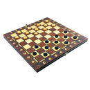 Kids Folding Wooden Chess Set Board Game Chess Checkers
