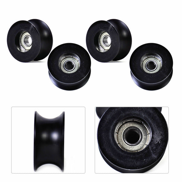 4Pcs 0840UU 8mm Groove Guide Pulley Sealed Rail Ball Bearing 8x40x20.7mm B Ew