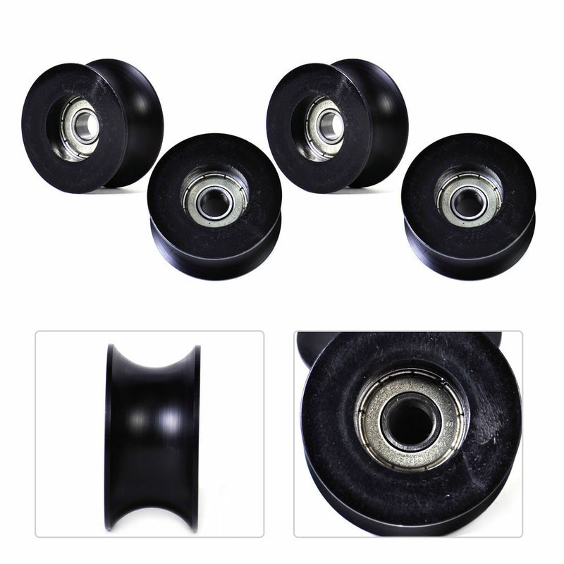 4Pcs 0840UU 8mm Groove Guide Pulley Sealed Rail Ball Bearing 8x40x20.7mm B Ew