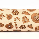 Christmas Embossing Rolling Pin Cookies Dough Roller + 6pcs Biscuit Mold