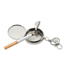 Mini Portable Pocket Stainless Steel Round Cigarette Ashtray With Key Ring Clip