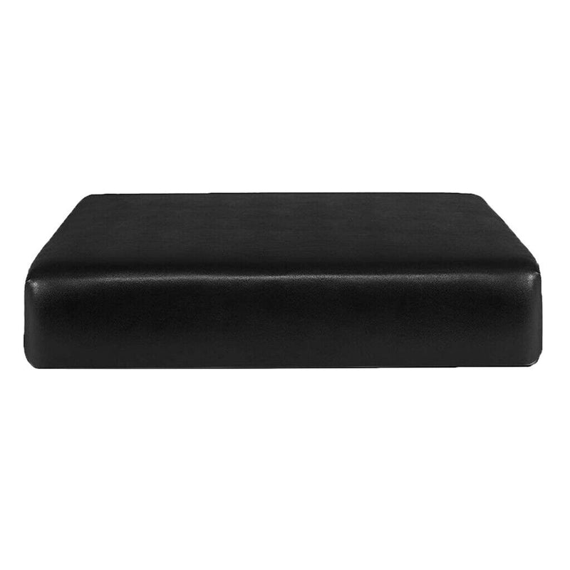 3x PU Leather Single Seat Cushion Slipcovers Covers for Sofa Couch Chairs Black