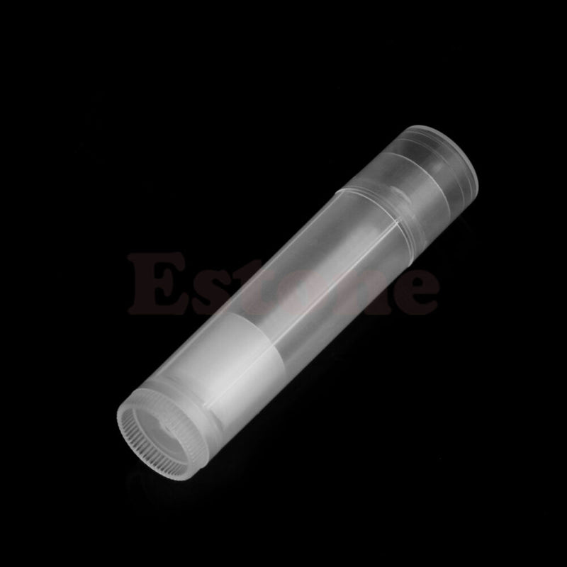 5pcs 5mL Clear Black White Empty Lipstick Lip Balm Container / Case Tube + Caps