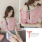 Fashion Women Short Sleeve Stripe Off Shoulder Loose T-Shirts Tops (Pink L)