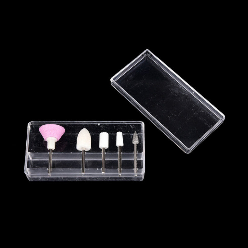 5 Bits Drill Buffer File Polishing Sanding Grinding Head Manicure Nail Art To Gw