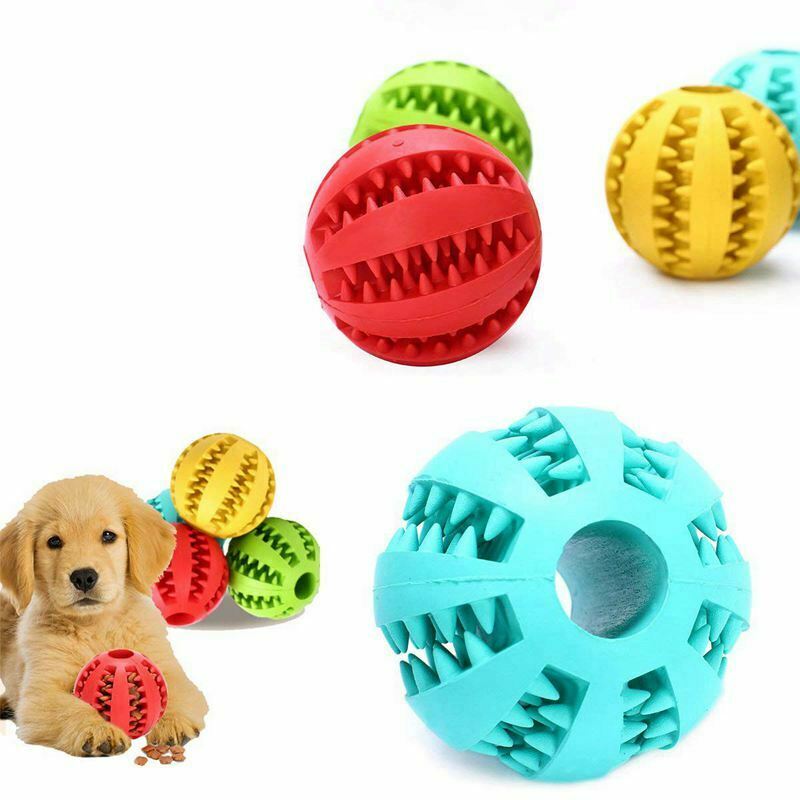 Dog Tooth Cleaning Balls,Chewing Food Toys Ball Non-Toxic Soft Rubber Ball  R3N1