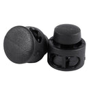 10 Pcs Plastic Toggle Stoppers 2 Holes Cord Locks End Black Q9K4