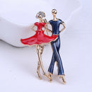 Fashion Enamel Double Dance Couple Brooch Collar Pins Women Corsage Jewelry  OZ