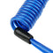 Steel Lanyard Spring Coil Wire Lock Safety Cable Lanyard Tether Blue 1.5m