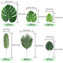 60 Pcs 6 Kinds Artificial Palm Leaves Tropical Plant Leaves Faux Monstera L S9D2