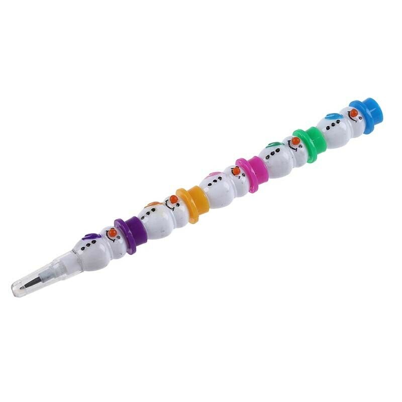 4Pcs Stackable Snowman Crayons And Pencils N9H8