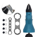 Cordless Electric Rivet Nut Riveting Tool Drill Adapter Kit 2.4Mm-4.8Mm Blue #