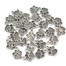 30Pcs Pet Dog Puppy Paw Print Metal Footprint Charm Necklace Bracelet Pendant fg