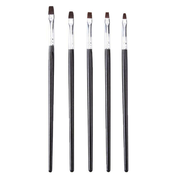 5pcs/Set Nail Art Brushes Wood Hnadle DIY UV Gel Painting Drawing Liner Pen A#S