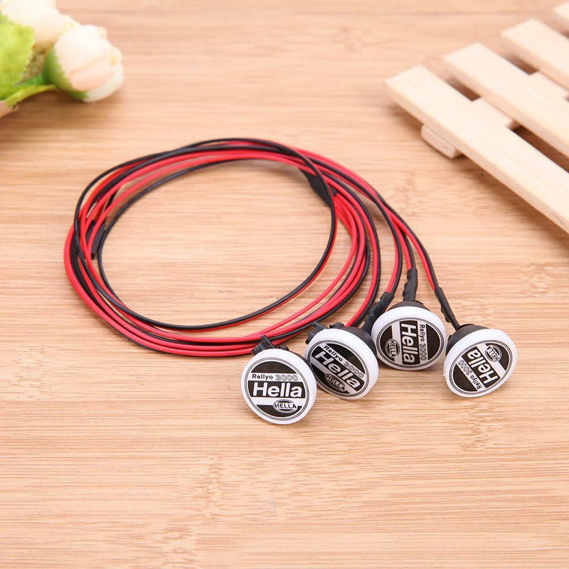 4pcs RC Car Round LED Light with Cover Vehicle Lamp Part for 1/10 Traxxas