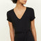 Plus Size Lacing Women Dress Solid Short Sleeves Split Long Dresses (3XL) A#S