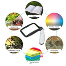 2X Handheld Folding Magnifier With 5 Led Light Hd Acrylic Square Magnifying