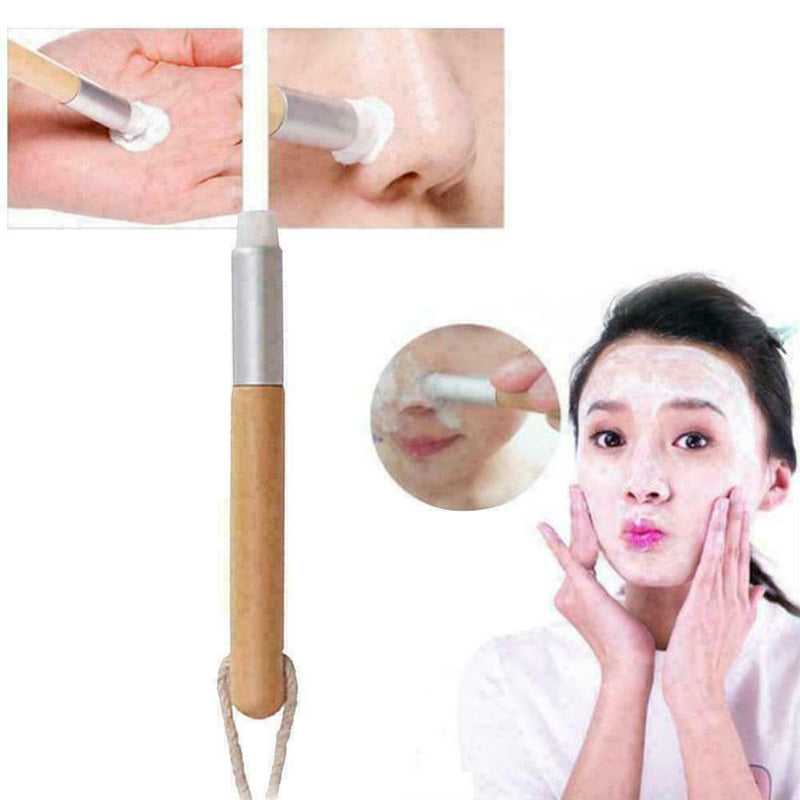 Facial Cleansing Exfoliating Brush Blackhead Pore Clean Face E8K8 Wooden J4H0