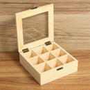 Wooden Tea Bag Jewelry Organizer Chest Storage Box 9 Compartments Tea Box O G7C6