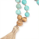 Ethnic Style Turquoise 108 Beads Necklace Retro Simple Sweater Chain