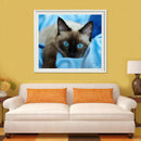 Full Drill Blue Eye Cat 5D Diamond DIY Painting Craft Kit Home Decor