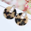 Simple Alloy Acrylic Earrings Ms. Acetate Board Round Turtle Earrings Fashi