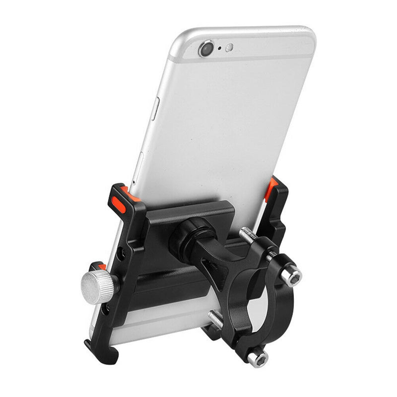 Bicycle Phone Holder Aluminum Motorcycle Handlebar Support Stand (Black)