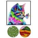 Colorful Cat Animal Diamond Painting Rhinestone Cross Stitch 5D DIY Full Drill