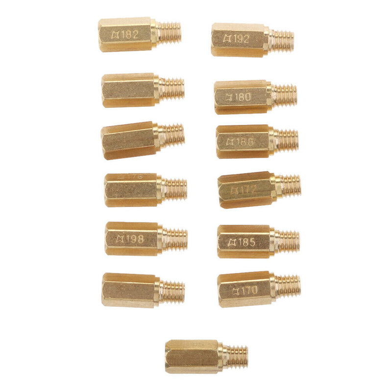 1 Set Brass Motorcycle Main Jet Kit Carburetor 13 Size Injector Nozzle