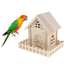 Wooden Bird House Perches Log Cabin for Outdoor / Indoor Hanging Decoration