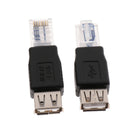 2x Ethernet RJ45 Male To USB2.0 Female Plug Socket