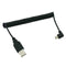 1.5m/5ft 90 Degree Angled USB 2.0 A Male to Mini B 5P Left Angle Male Spiral