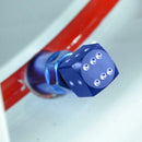 4x Aluminum Alloy Dice Style Car Tire Tyre Wheel Valve Stem Caps Dust Cover Blue