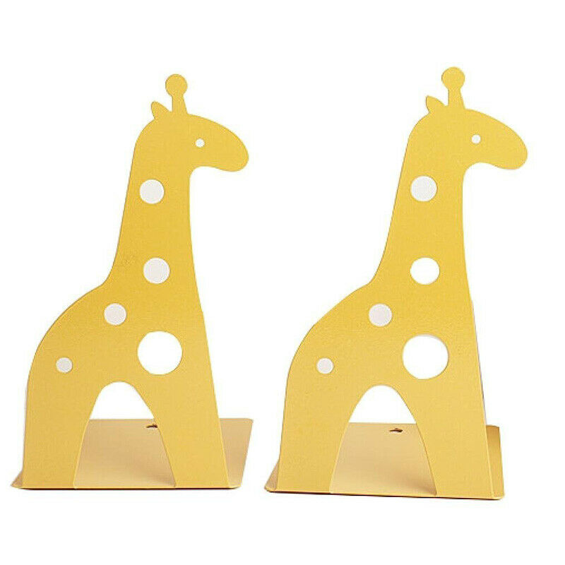 Cute Cartoon Giraffe Shape Non Skid Bookends Bookends for Shelves for Kids  C3A6