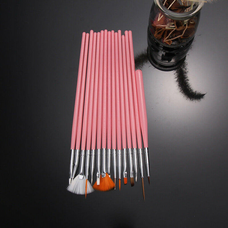 15PCS Design Painting Pen Nail Art Brush Set for Salon Manicure DIY Tools