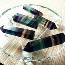 Colorful Natural Fluorite Quartz Crystal Wand Point Healing Stone Gifts G4H9