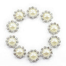 Crystal Bead Button flat back Decoration DIY 14.5mm 10 Pcs White L5J2