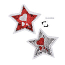 1x five star reversible sequins sew on patches for clothes jeans DIY embroidery'