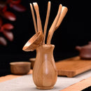 Chinese Style Tea Ceremony Six Gentleman Tea Set Tea Table Solid Wood Bambo