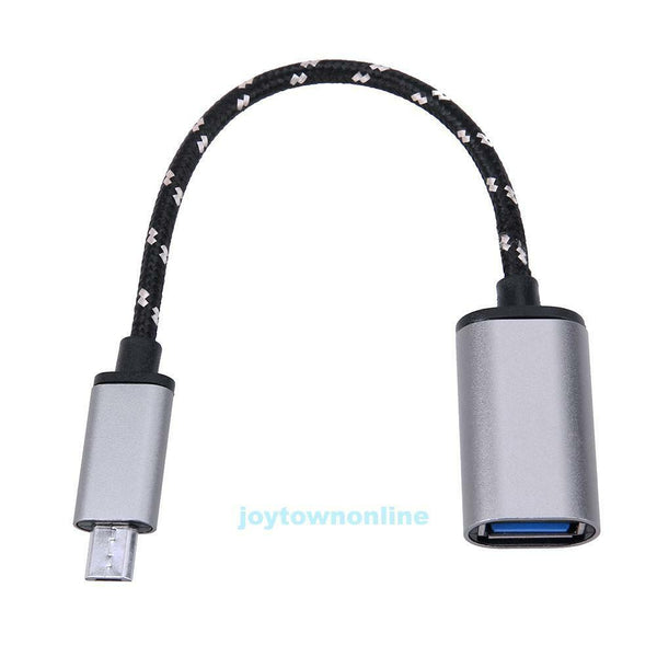 Braided Micro USB Male to USB Female OTG Adapter Cable for Android Smart Phone