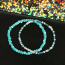 Beach Blue Green Rope Wave Pendant Anklets For Women Wave Surfer Layered An