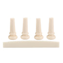 4pcs Acoustic Bass Guitar Bridge Pins+Saddle for Bass Guitar Replacement