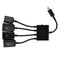 Black USB 4-port Micro Power Cargo OTG Hub Cable adapter V6Q6