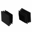 12 Pcs Plastic Ribbed Square End Caps Tube Insert Black, 45*45mm K9Q2