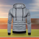 Men Autumn Long-Sleeves Hooded Jumper Hoodie Sweatershirt (Light Grey M) A