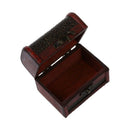 Bronze Tone Embossed Flower Old Stye Wooden Jewelry Box Case J7Z4