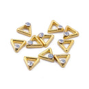 10pcs Hollow Triangle Copper Nail Art Charms Glitter Rhinestones Nail Studs