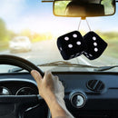 Novetly Black Car Soft Spotty Hanging Mirror Dice Set Furry Fluffy Accessory