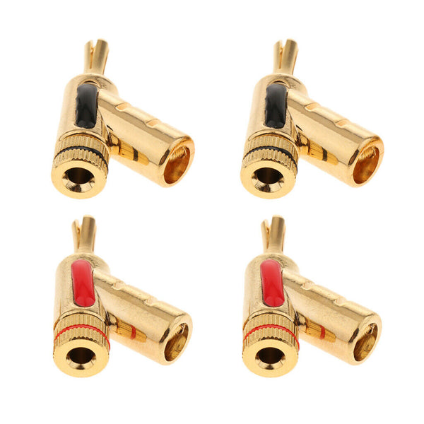 4pcs/Set 4mm Banana Plug Self-Lock Test Leads AMP HiFi Terminal Connectors