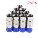 10x F-Type Male Plug Compression Connector Adapter Great For NT6 Coax Coaxial MO